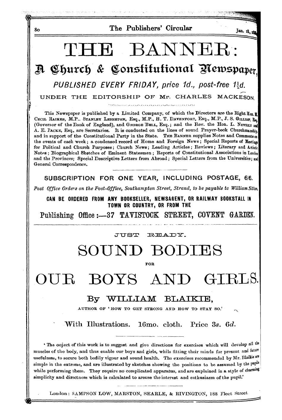 Publishers’ Circular (1880-1890): jS F Y, 1st edition - Hi' Jm \