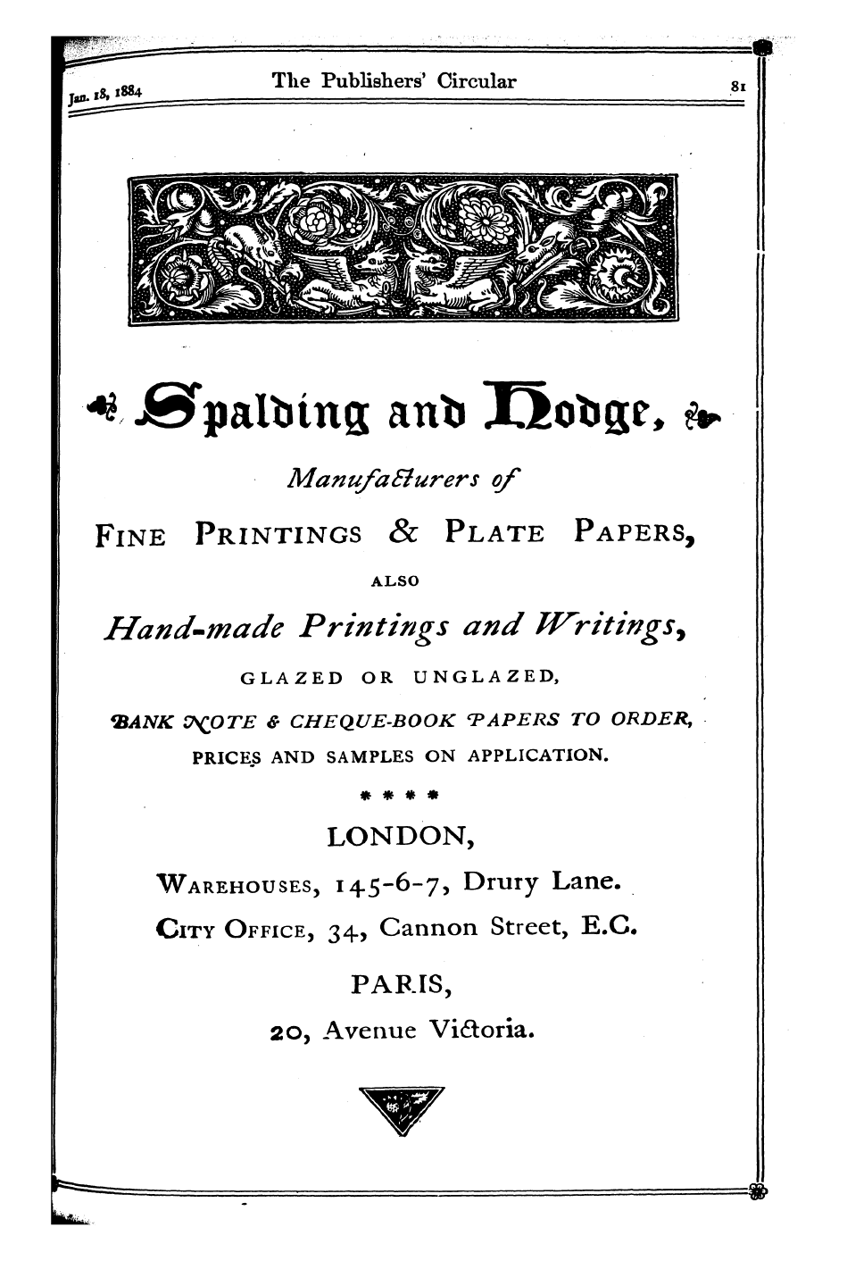 Publishers’ Circular (1880-1890): jS F Y, 1st edition: 85