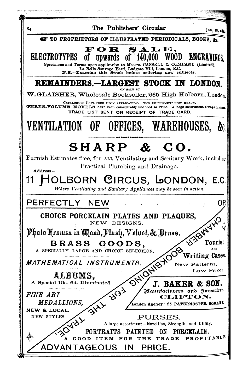Publishers’ Circular (1880-1890): jS F Y, 1st edition - Ad08802