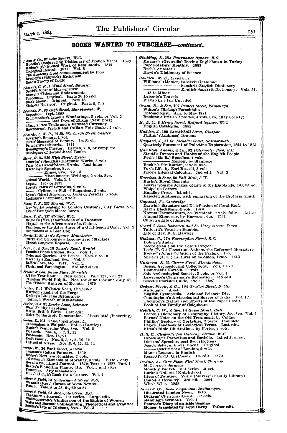 Publishers’ Circular (1880-1890): jS F Y, 1st edition: 55