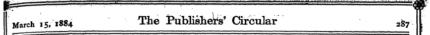 March 15,1884 The PtiblisheW Circular 2&...