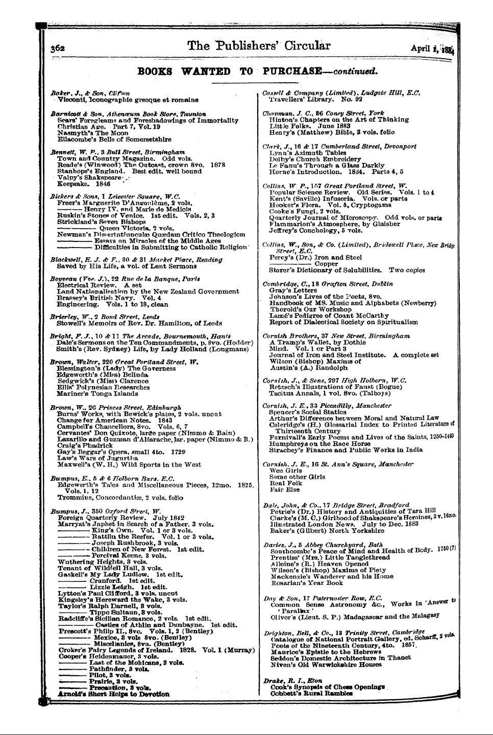 Publishers’ Circular (1880-1890): jS F Y, 1st edition: 50