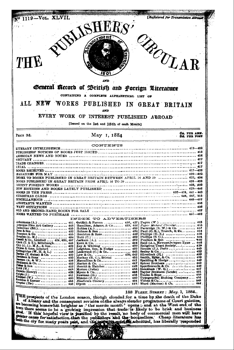 Publishers’ Circular (1880-1890): jS F Y, 1st edition: 1