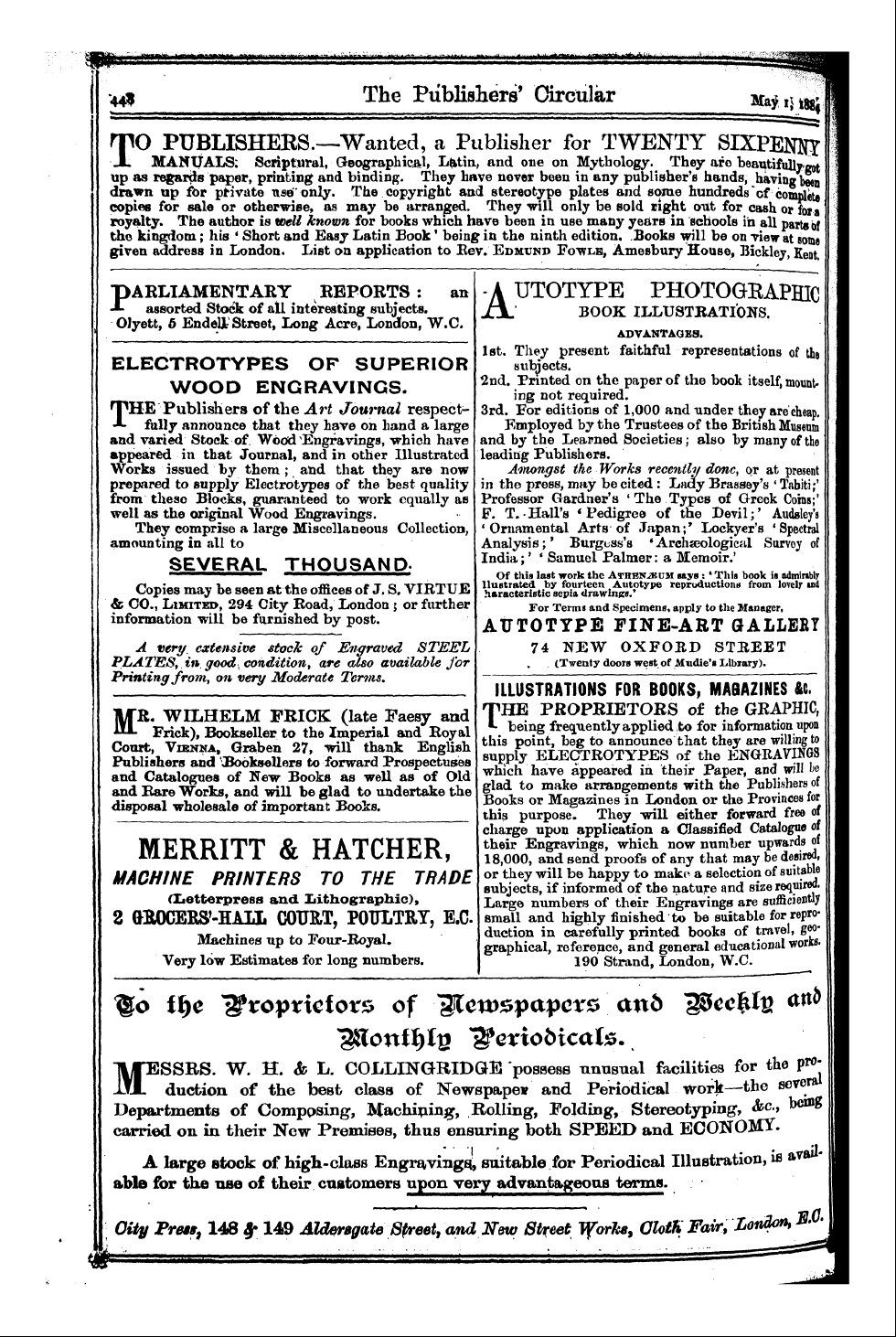Publishers’ Circular (1880-1890): jS F Y, 1st edition - Ad04005