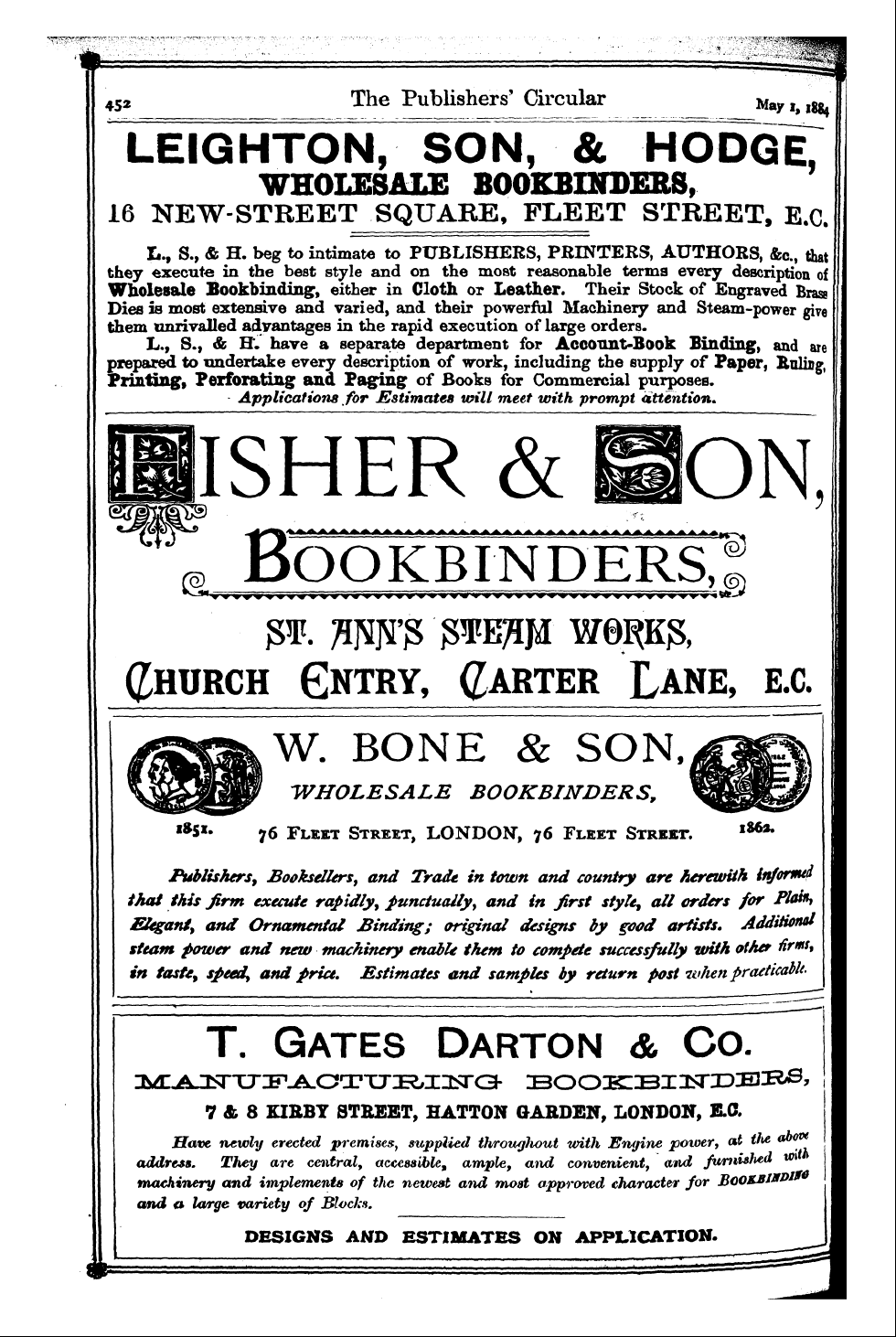 Publishers’ Circular (1880-1890): jS F Y, 1st edition - Ad04401