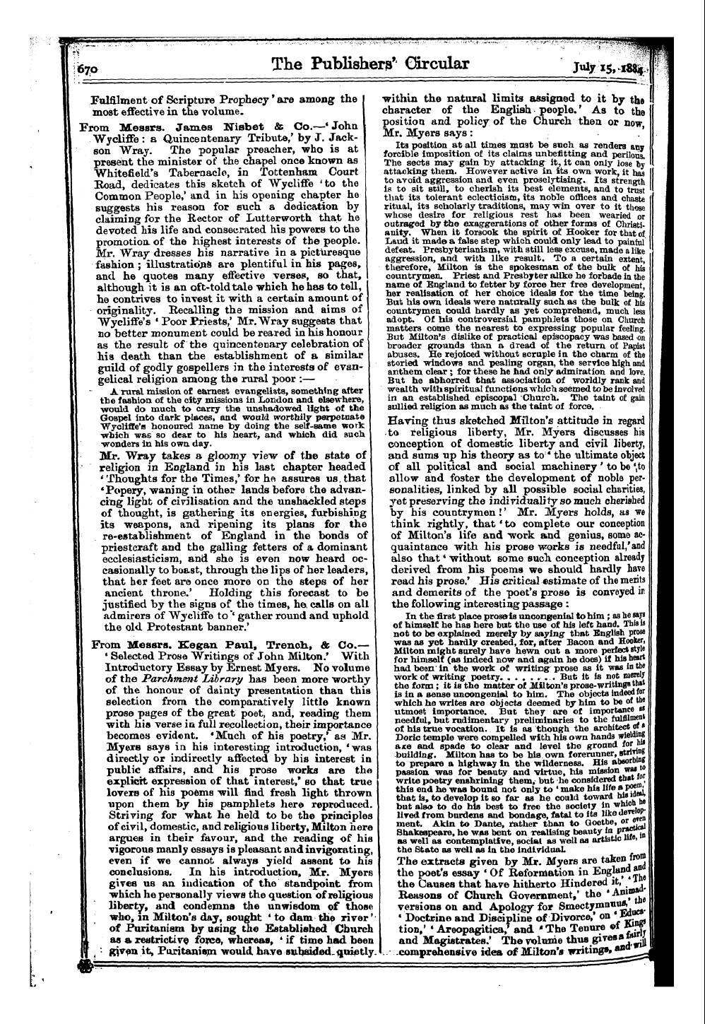 Publishers’ Circular (1880-1890): jS F Y, 1st edition - His 7 O The Publishers* Circular W ; «5....