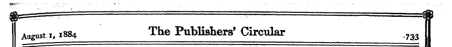 I August i, 1884 The Publishers' Circula...