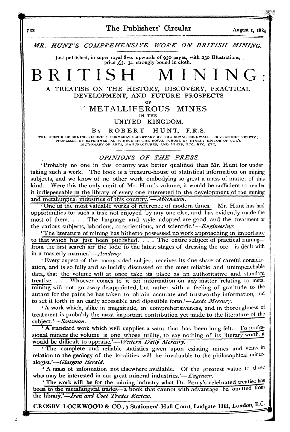 Publishers’ Circular (1880-1890): jS F Y, 1st edition: 22