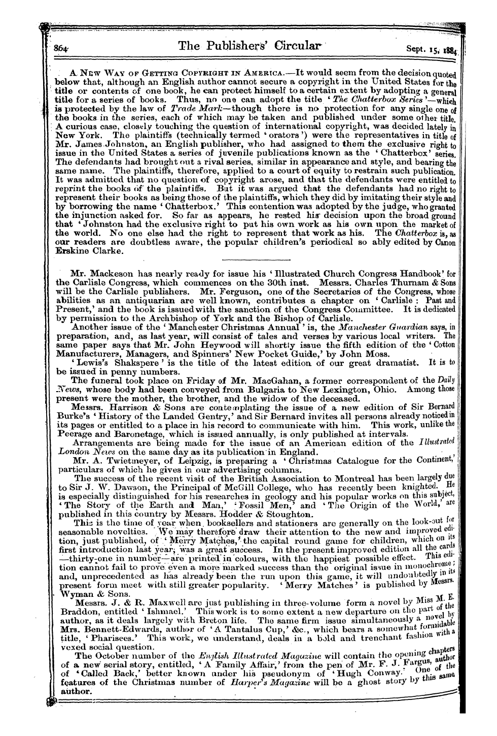 Publishers’ Circular (1880-1890): jS F Y, 1st edition: 4