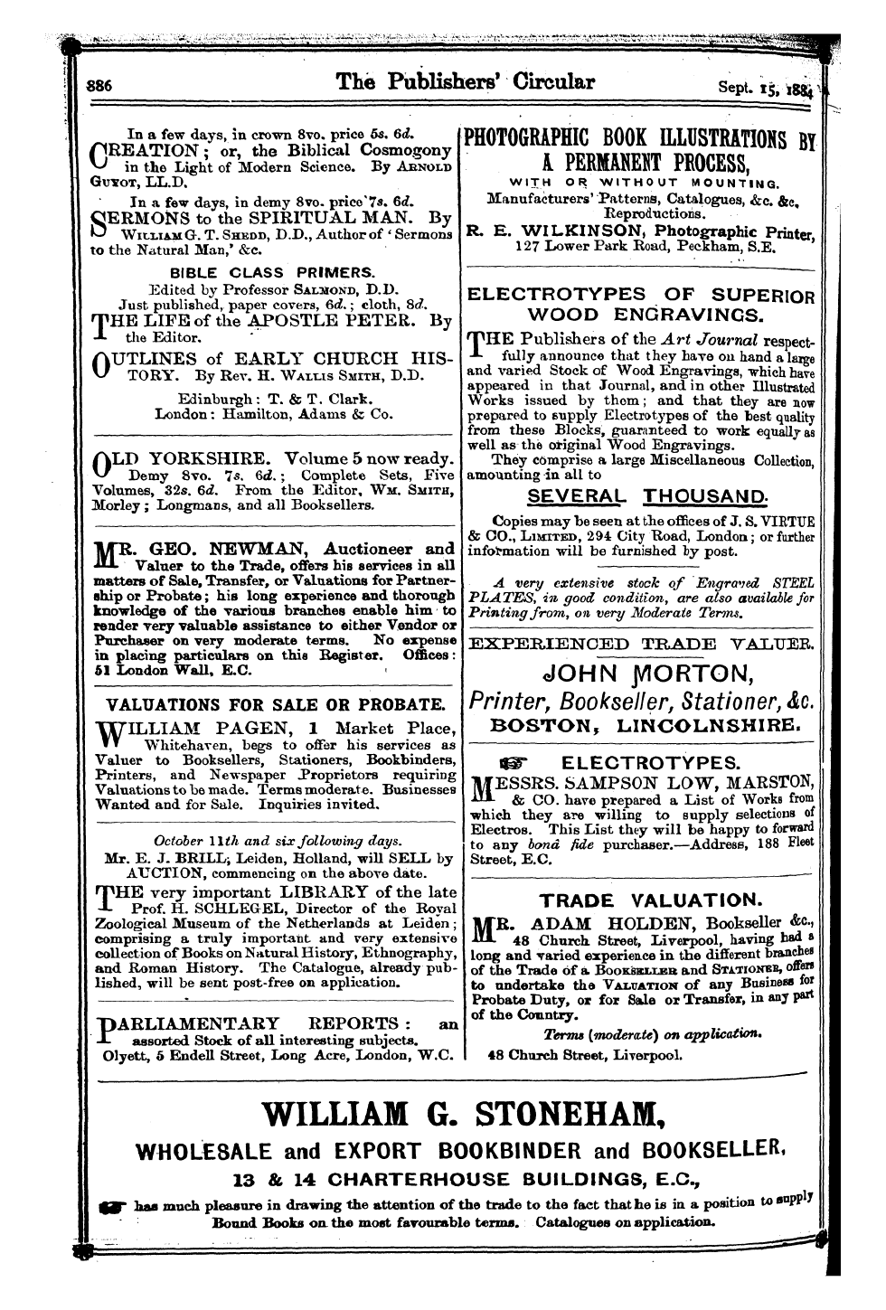 Publishers’ Circular (1880-1890): jS F Y, 1st edition - Ad02601