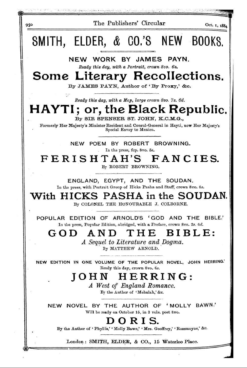 Publishers’ Circular (1880-1890): jS F Y, 1st edition: 54