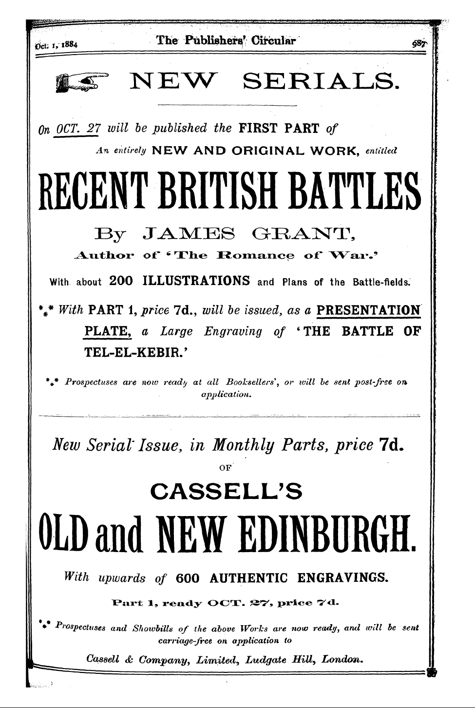 Publishers’ Circular (1880-1890): jS F Y, 1st edition: 91