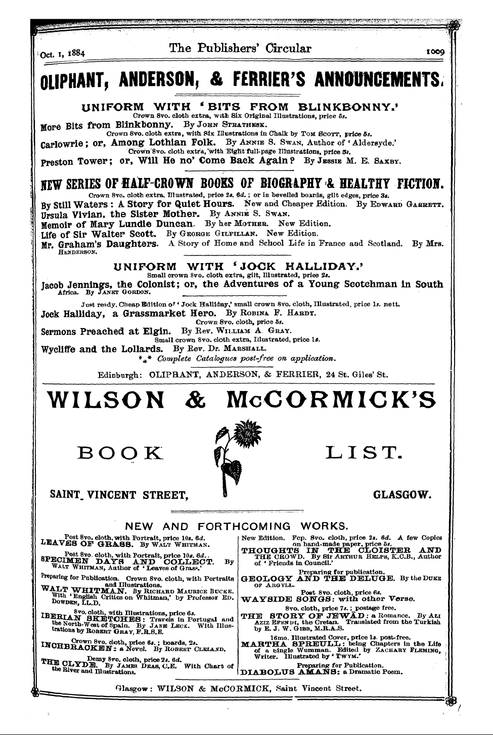 Publishers’ Circular (1880-1890): jS F Y, 1st edition: 113