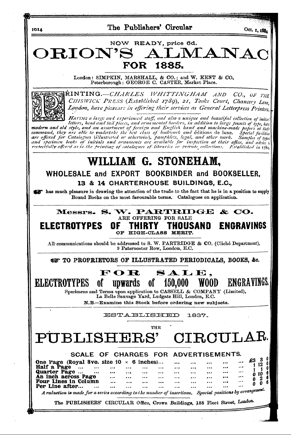 Publishers’ Circular (1880-1890): jS F Y, 1st edition - Ad11806