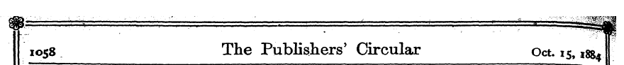 1058 The Publishers * Circular Oct. 15, ...