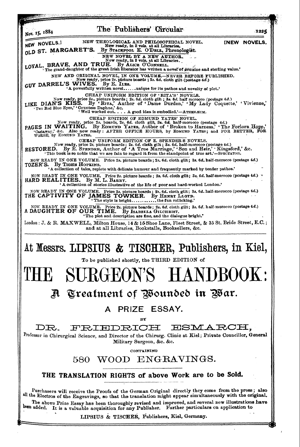 Publishers’ Circular (1880-1890): jS F Y, 1st edition: 41