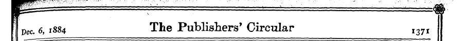 I pec. 6, 1884 The Publishers' Circular ...