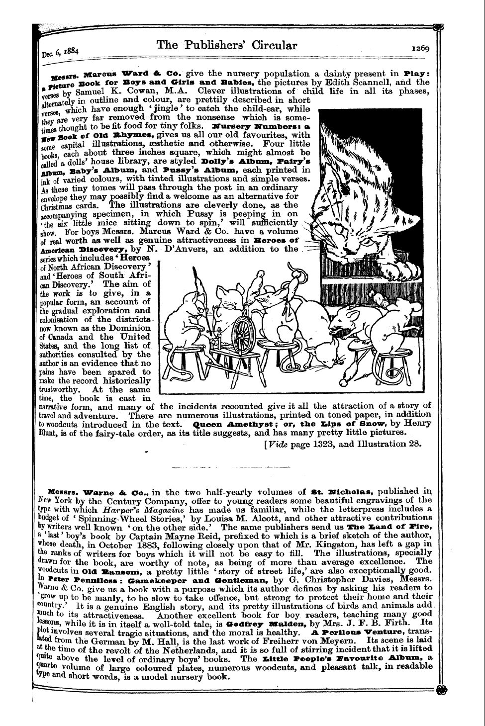 Publishers’ Circular (1880-1890): jS F Y, 1st edition - Messrs ——-Wwava . Warne W Cv^ U^ & Mtm C...