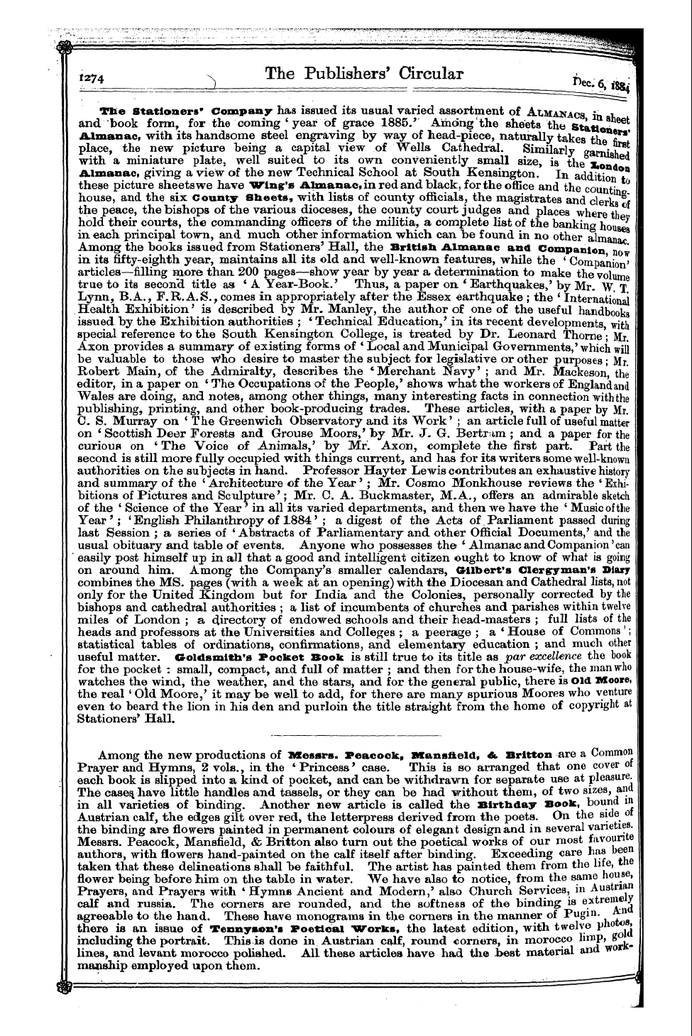 Publishers’ Circular (1880-1890): jS F Y, 1st edition - Ar03400