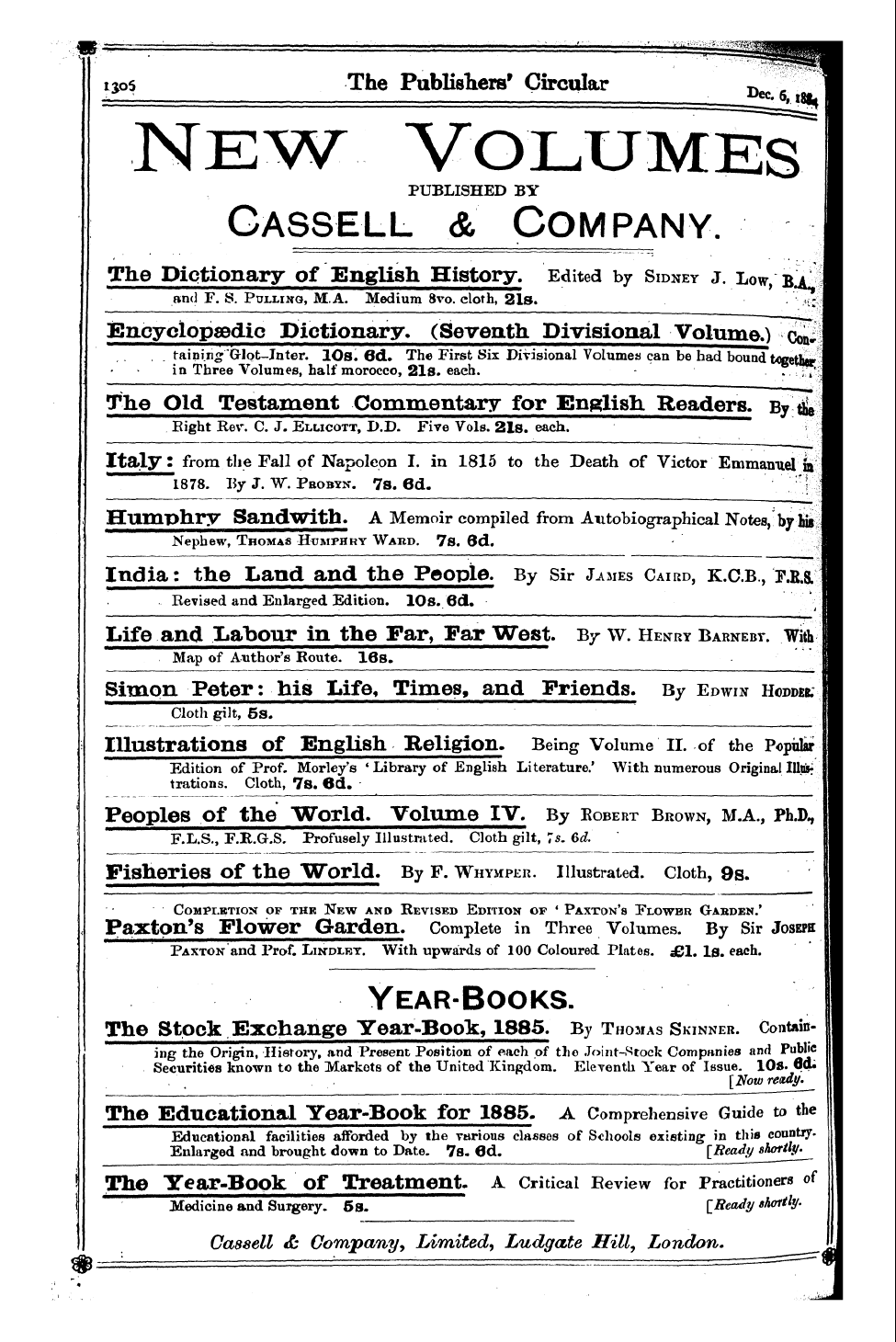 Publishers’ Circular (1880-1890): jS F Y, 1st edition - Ad06601