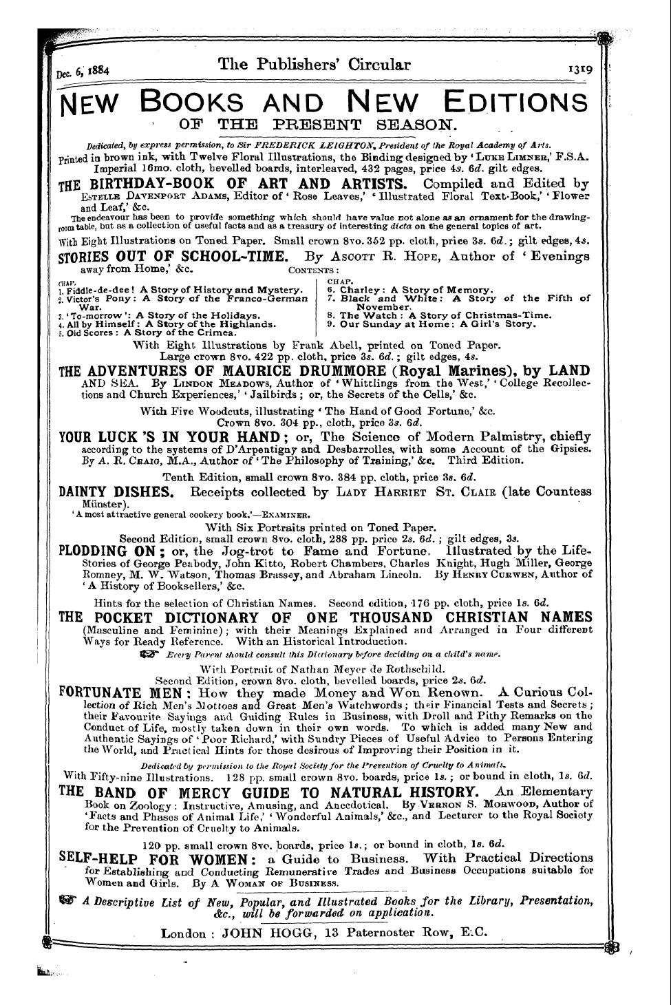 Publishers’ Circular (1880-1890): jS F Y, 1st edition: 95