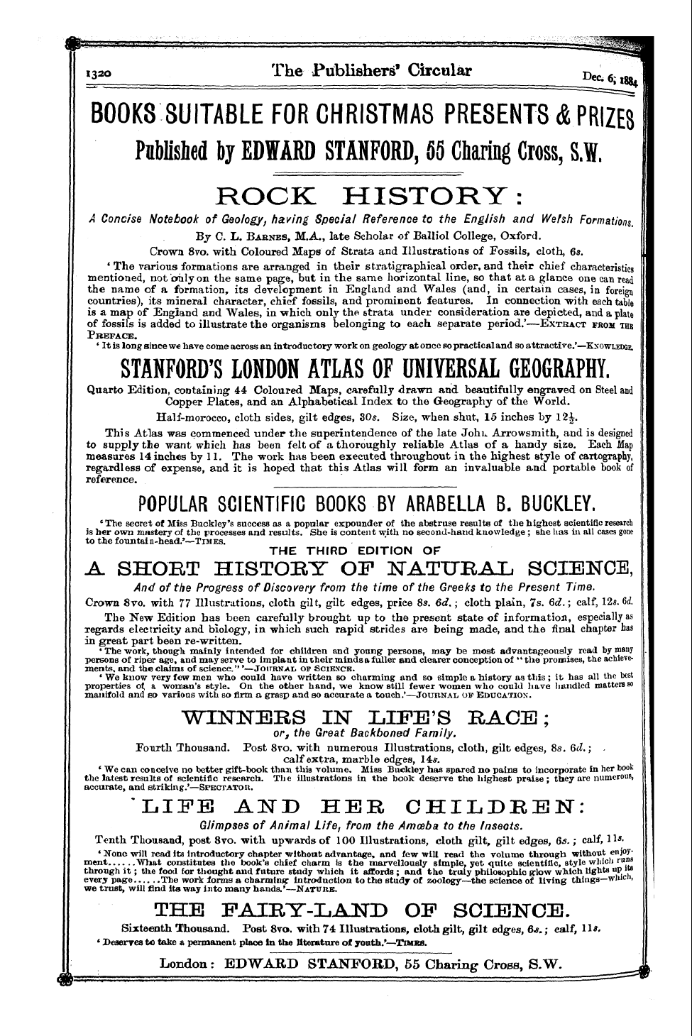 Publishers’ Circular (1880-1890): jS F Y, 1st edition - I32o The Publishers 1 Circular D _ , B H