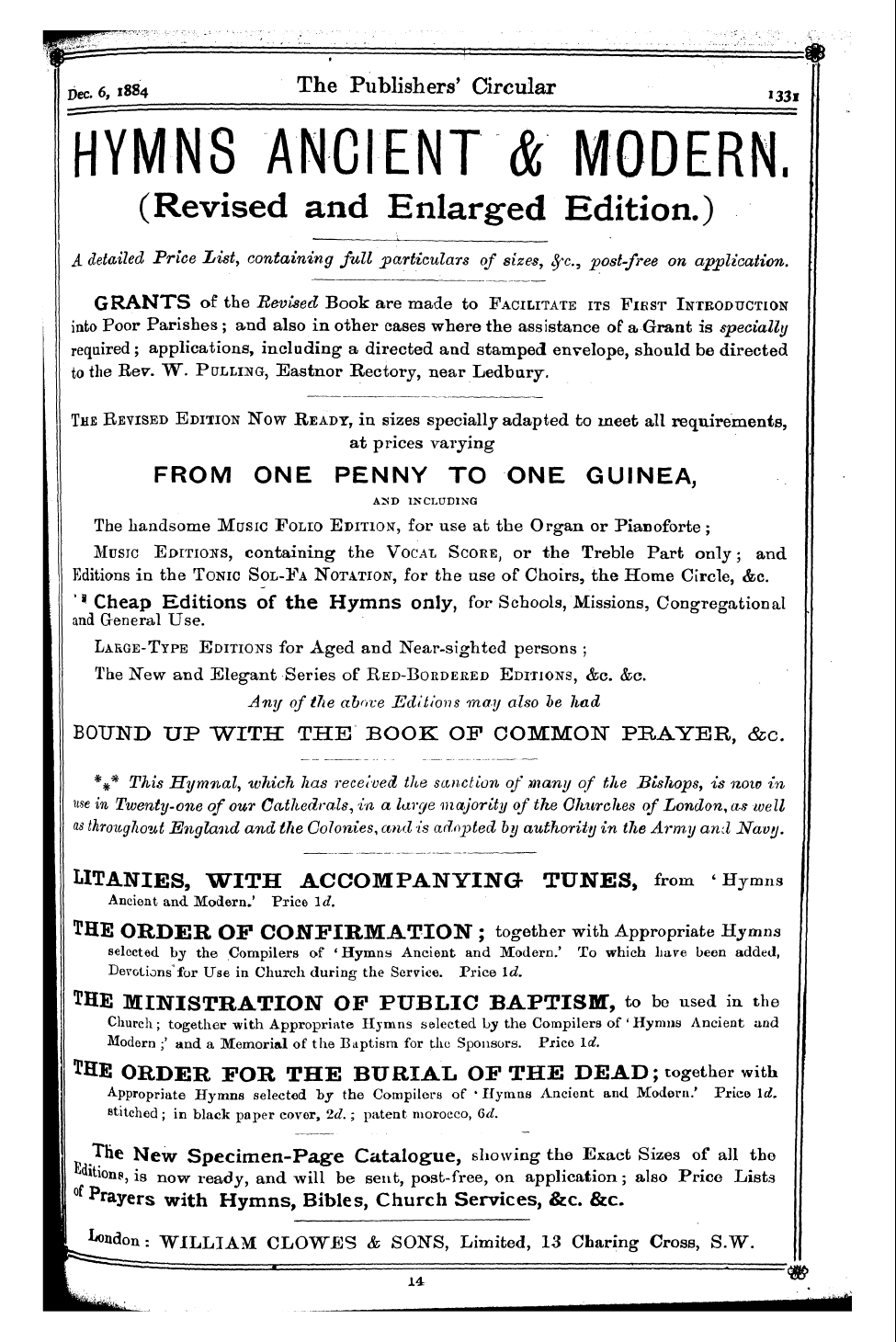 Publishers’ Circular (1880-1890): jS F Y, 1st edition - Ad13501