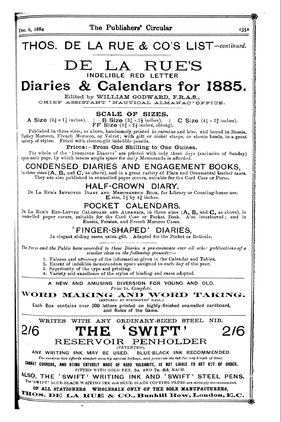 Publishers’ Circular (1880-1890): jS F Y, 1st edition - Ad17001