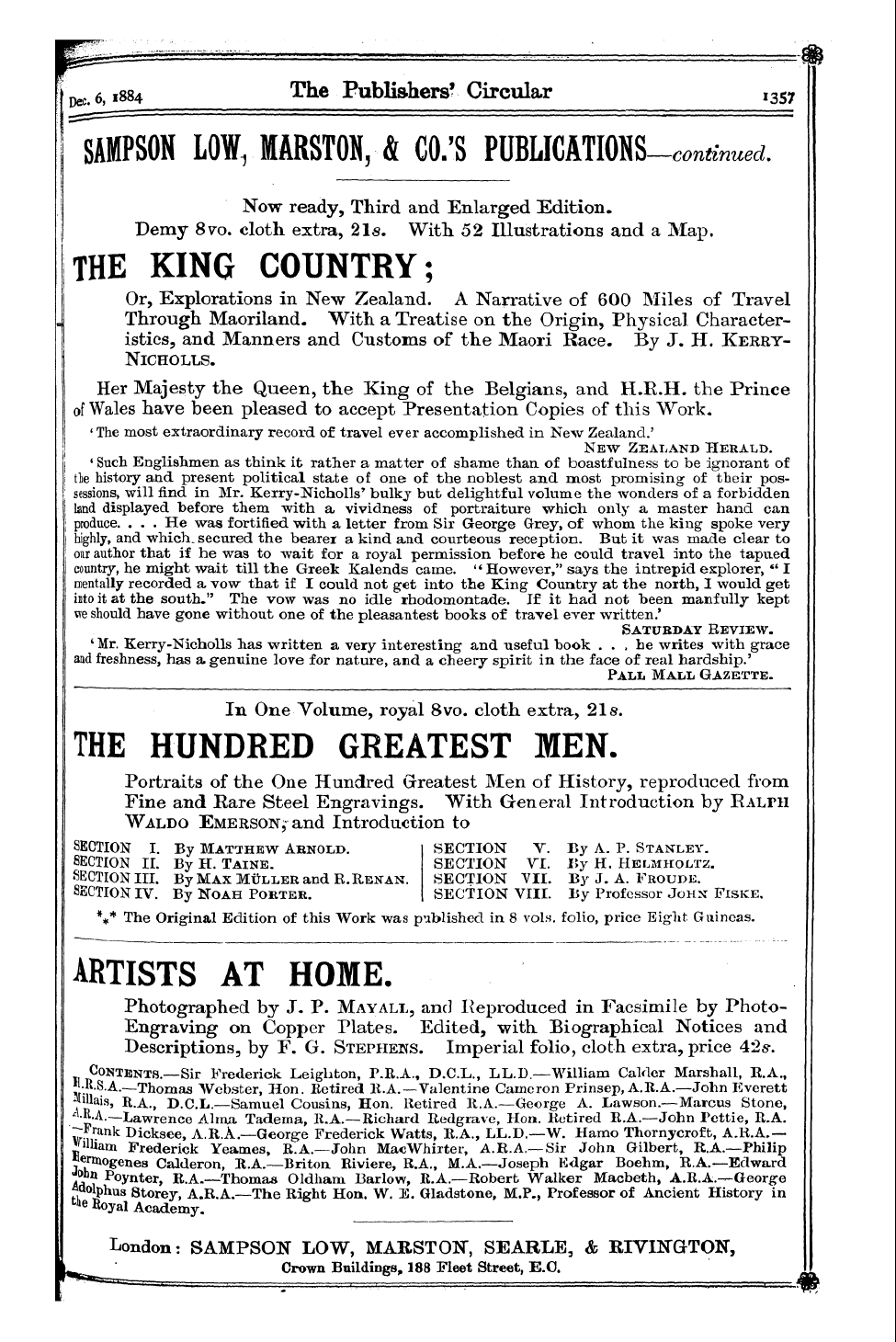 Publishers’ Circular (1880-1890): jS F Y, 1st edition - Ar18500