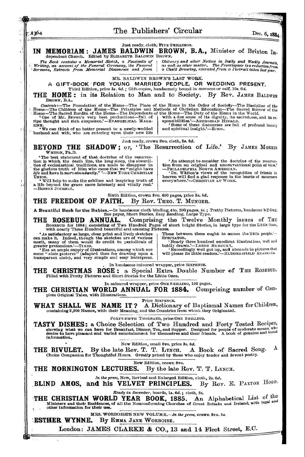 Publishers’ Circular (1880-1890): jS F Y, 1st edition - Ad20001