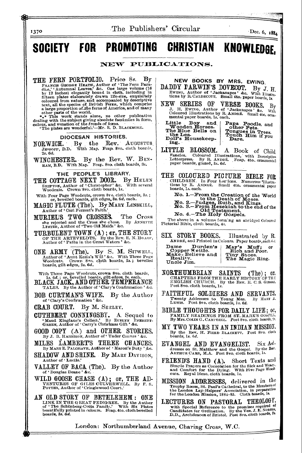 Publishers’ Circular (1880-1890): jS F Y, 1st edition - Ad20601