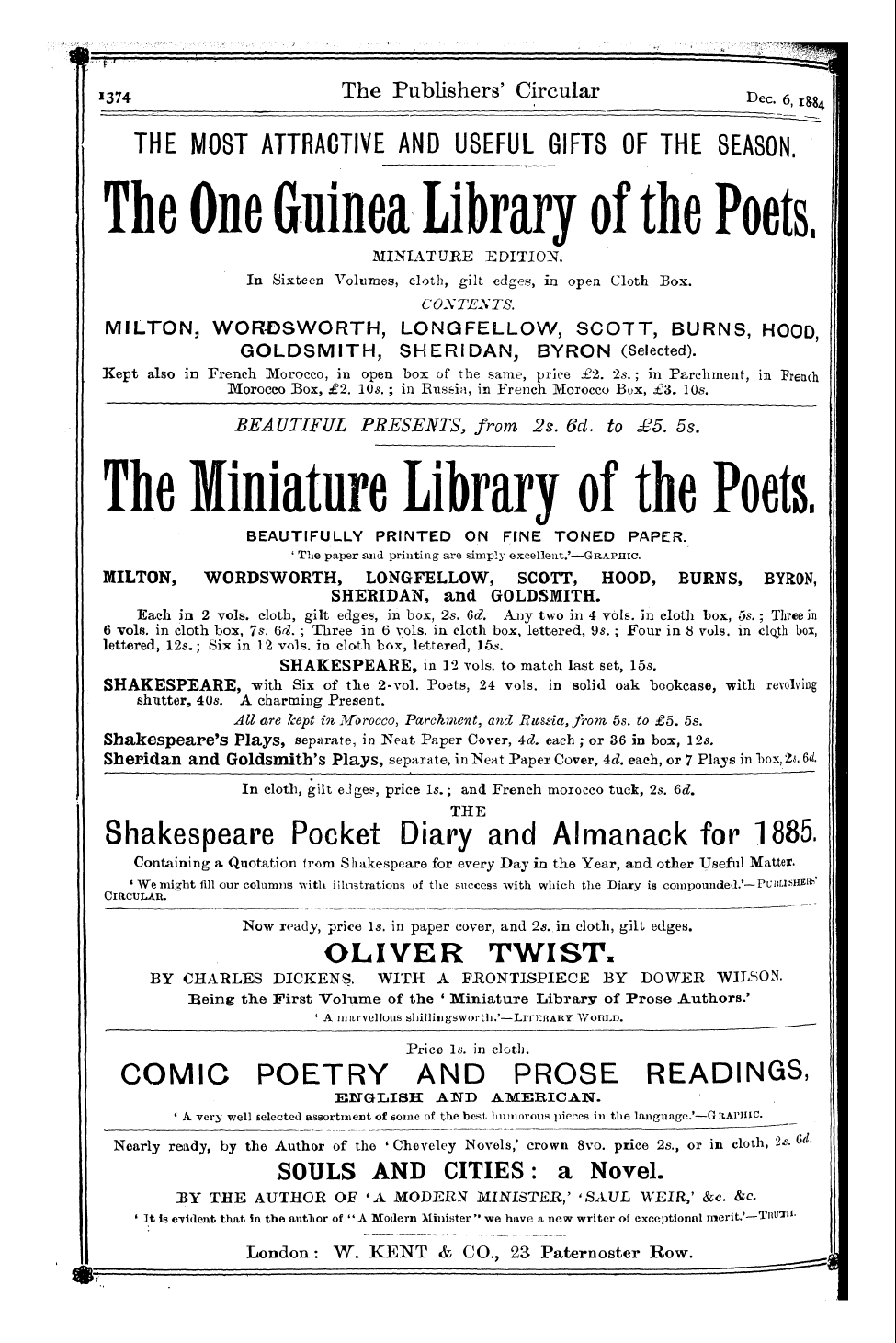 Publishers’ Circular (1880-1890): jS F Y, 1st edition - Ad21801