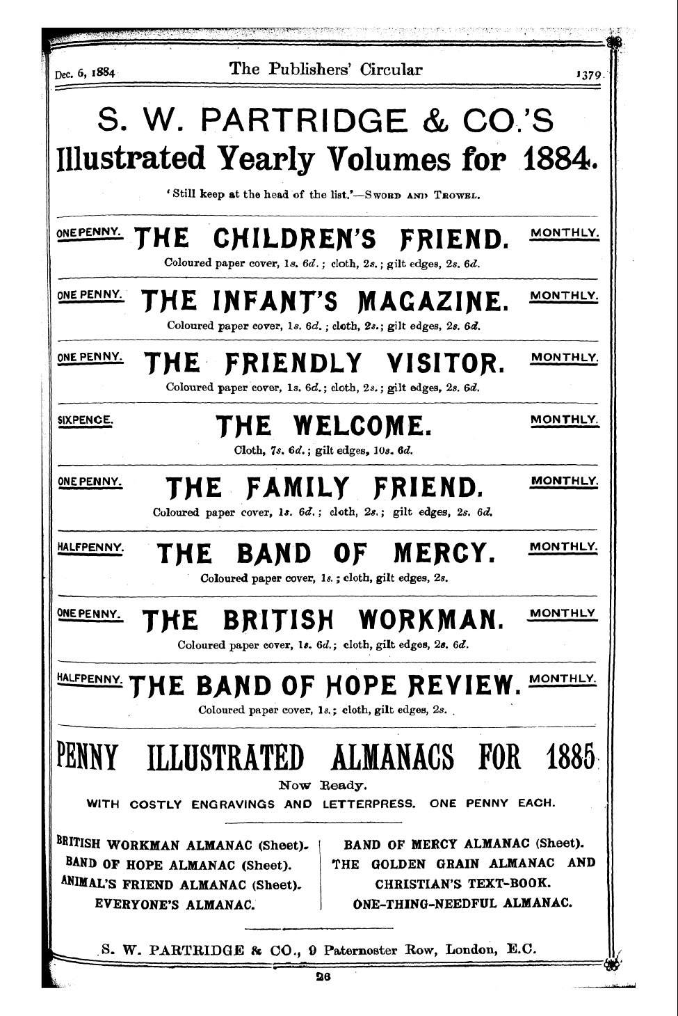 Publishers’ Circular (1880-1890): jS F Y, 1st edition - Ad23101