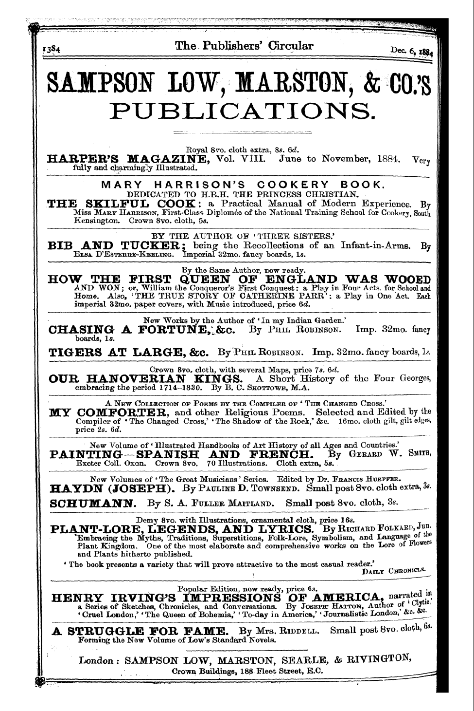 Publishers’ Circular (1880-1890): jS F Y, 1st edition - Ad23601