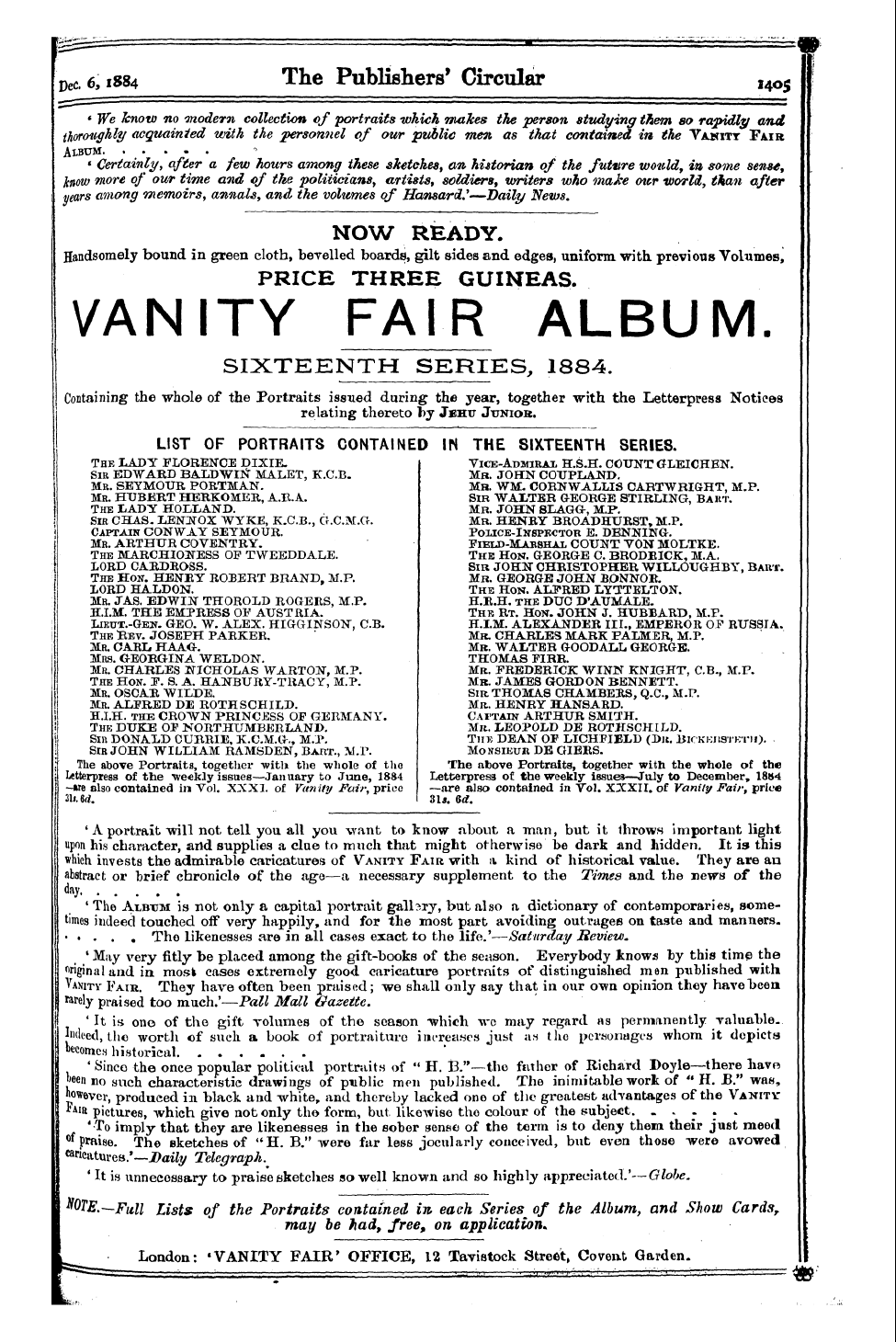 Publishers’ Circular (1880-1890): jS F Y, 1st edition - Ad26701