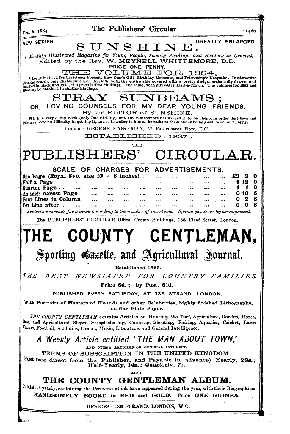 Publishers’ Circular (1880-1890): jS F Y, 1st edition - Ad27301