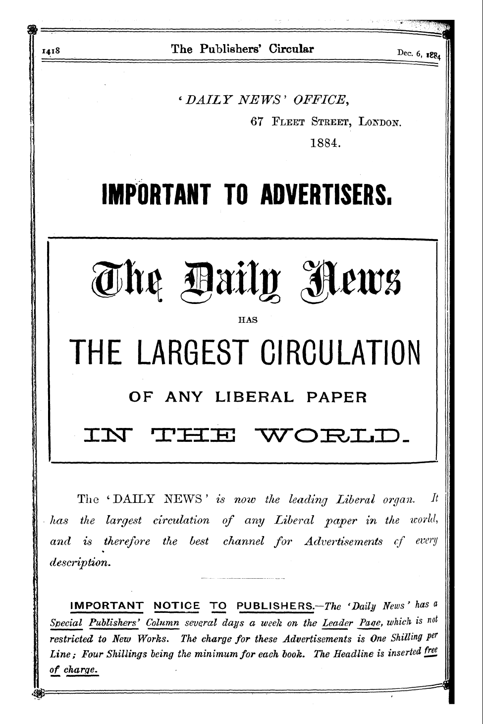 Publishers’ Circular (1880-1890): jS F Y, 1st edition - Ad28201