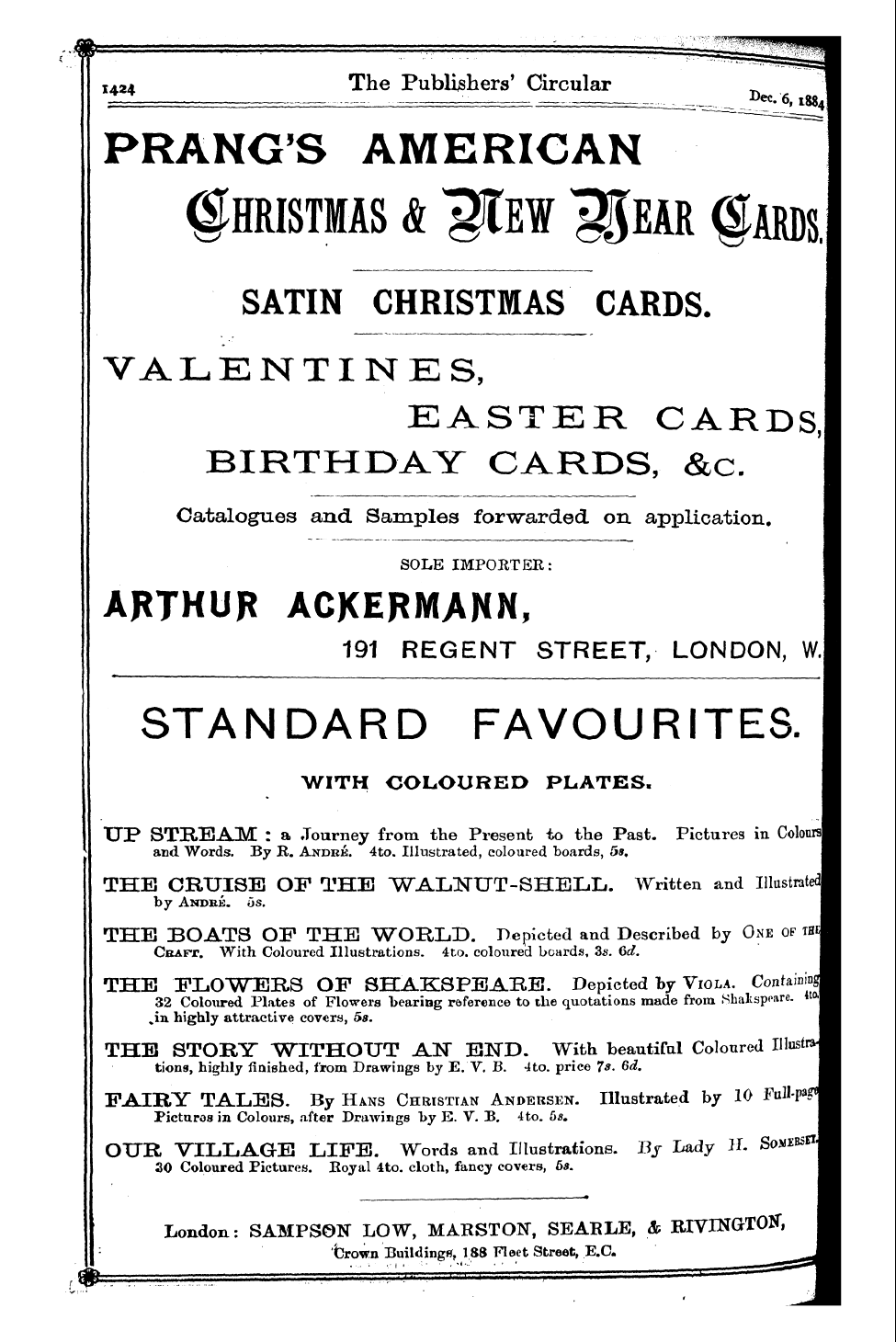 Publishers’ Circular (1880-1890): jS F Y, 1st edition: 288