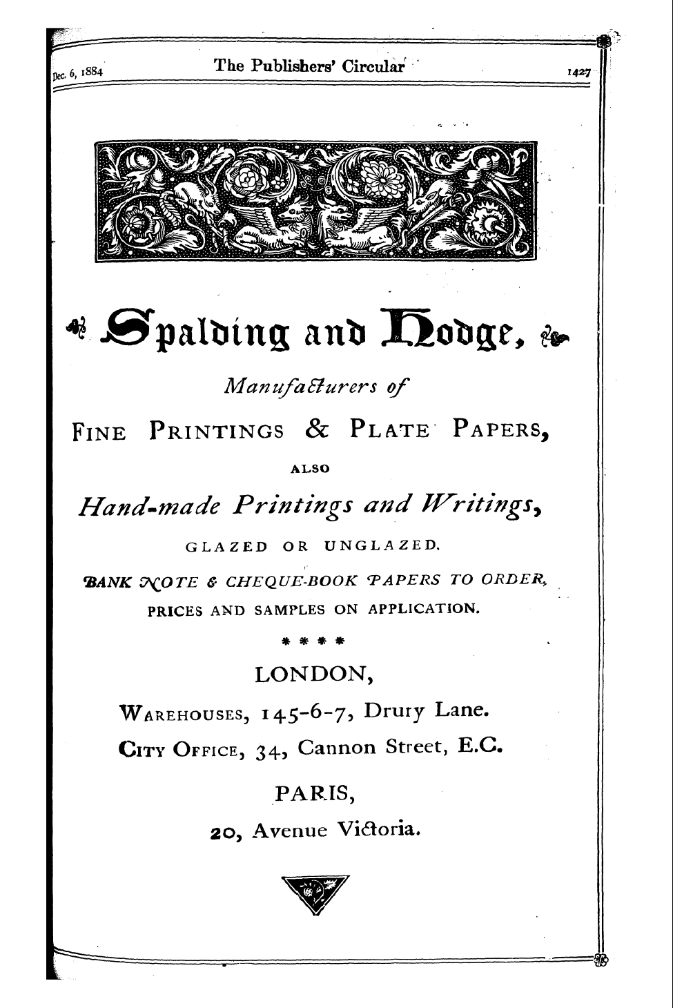 Publishers’ Circular (1880-1890): jS F Y, 1st edition: 291