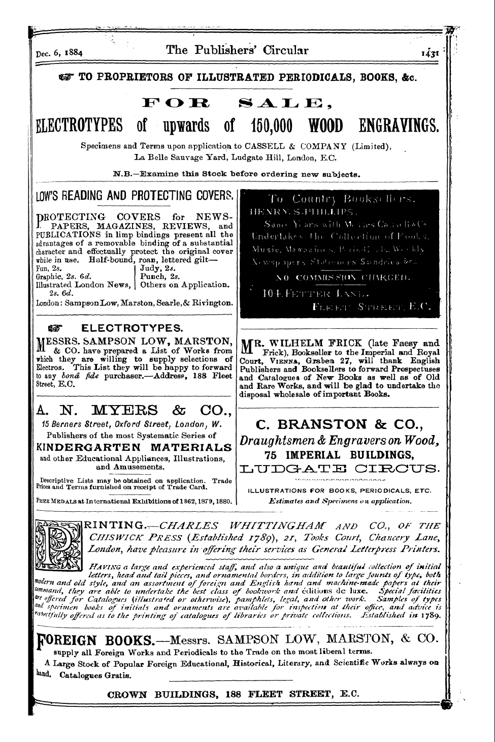 Publishers’ Circular (1880-1890): jS F Y, 1st edition - Ad29508