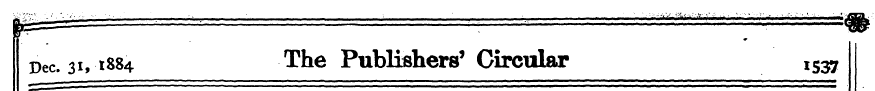 Dec. 31, 1884 The Publishers' Circular I...