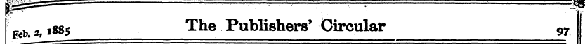 2,1885 The Publishers' Circular 97 '"-— ...