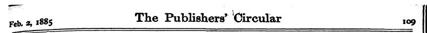 Feb. 2,1885 The Publishers' Circular IO9...