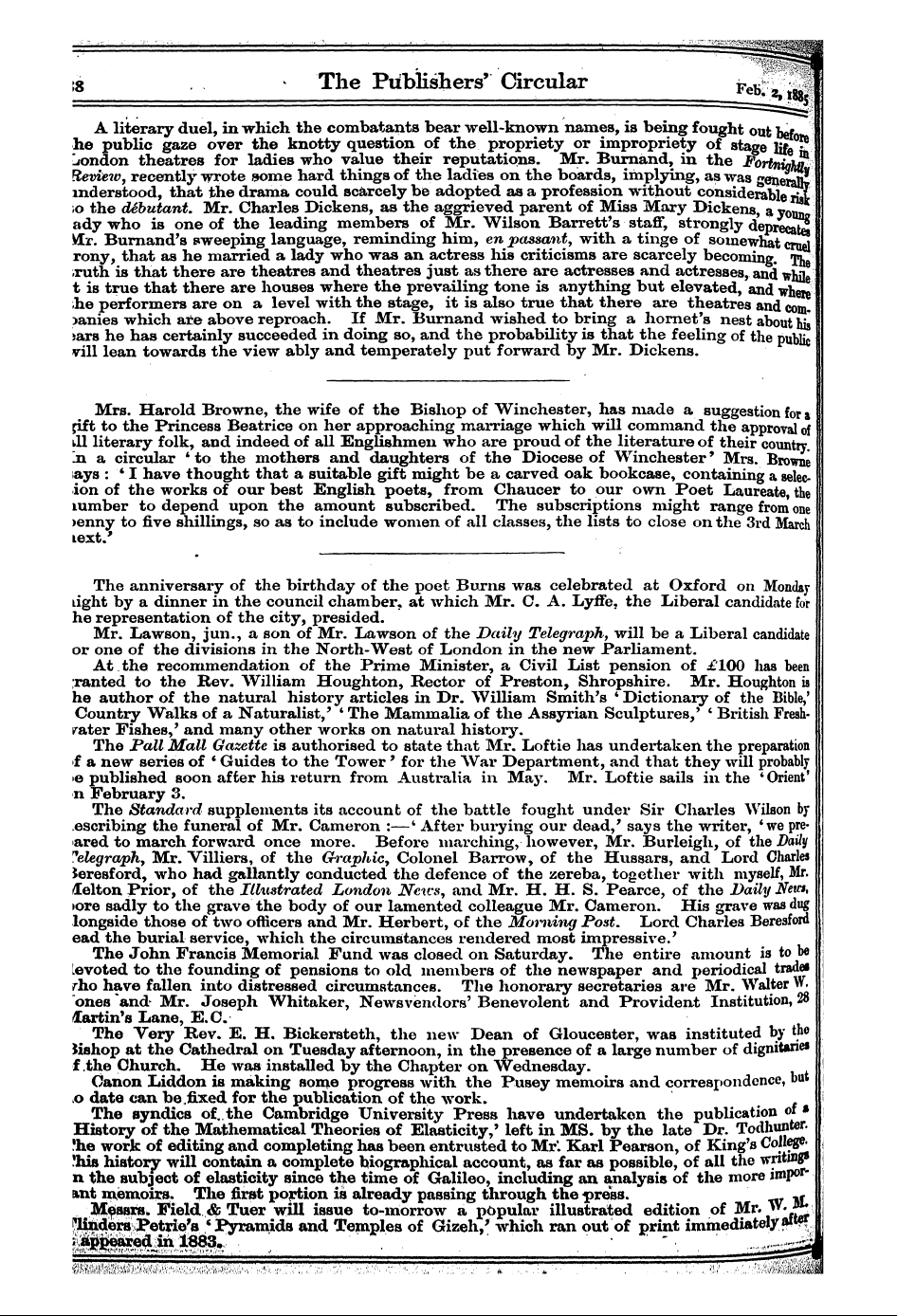 Publishers’ Circular (1880-1890): jS F Y, 1st edition - ¦ Til F H Ni Ift H ^^- * Mrs To -~ I - T...