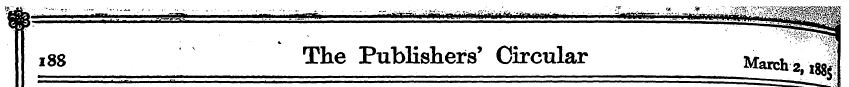 188 The Publishers' Circular March2,l8J