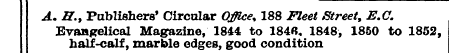 A. H., Publishers' Circular Office, 188 ...