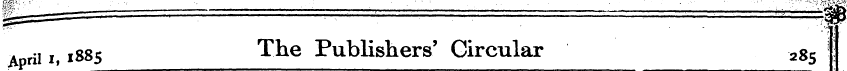 a rii i, 1885 The Publishers' Circular 2...