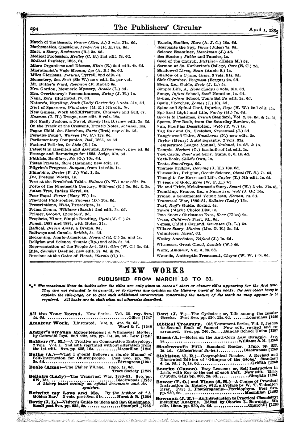 Publishers’ Circular (1880-1890): jS F Y, 1st edition - All Tlie Year Round. New Series. Vol. 35...