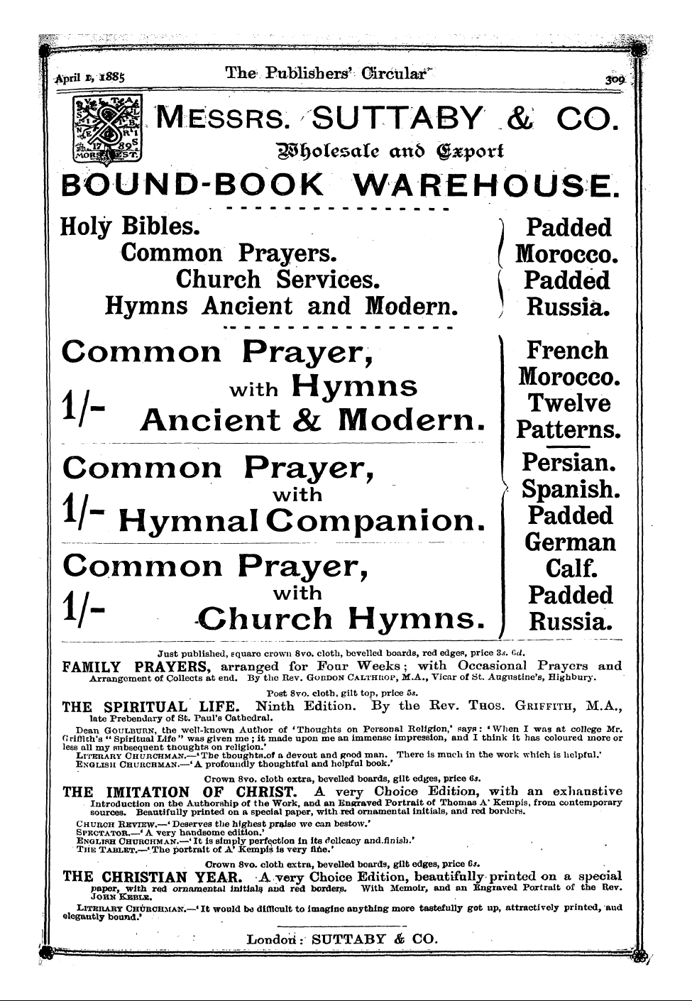 Publishers’ Circular (1880-1890): jS F Y, 1st edition - Ar02900