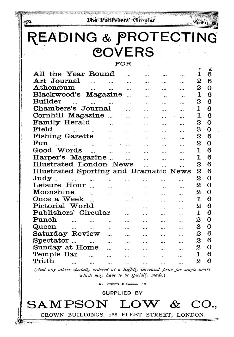 Publishers’ Circular (1880-1890): jS F Y, 1st edition: 42